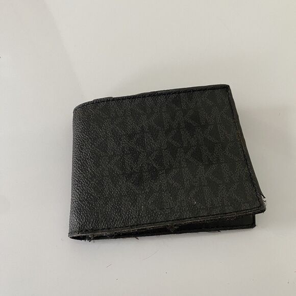 Michael Kors MK Logo Billfold Wallet Stripe Black - Picture 1 of 9